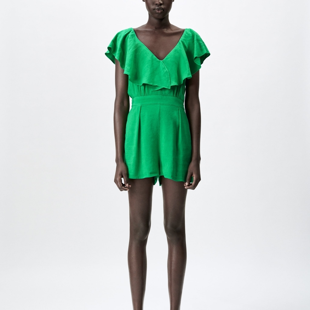 NWOT, ZARA Ruffle Romper - Picture 4 of 11